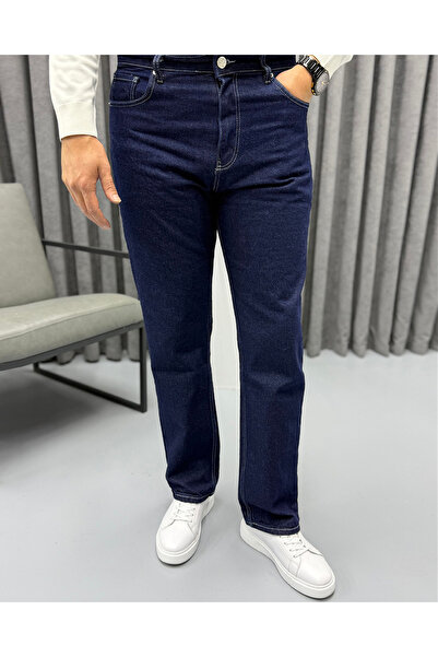 Avni Ceylan Pantaloni de blugi pentru bărbați, croială largă, albastru marin ...