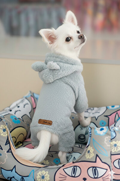 PATİLİNKA Cat - Dog Welsoft Plush Winter Legged Sweatshirt - Pajamas - Clothi...