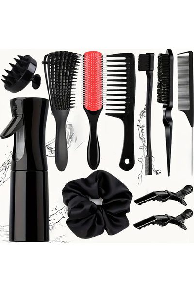 Choice 11pcs-black comb 11pcs Hair Care Kit for Wet Dry Curly Hair - Curl Enh...