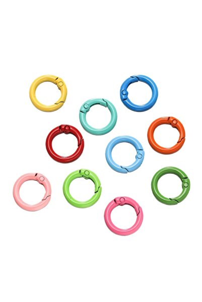 Choice 5 قطع من حلقات معدنية ملونة على شكل حرف O، بألوان عشوائية، مقاس 25 مم،...