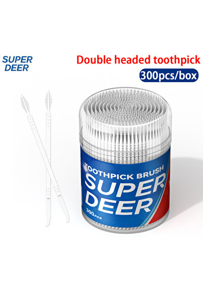 Choice 300Pcs Double-Headed Flosser Toothpicks Disposable Interdental Brush D...