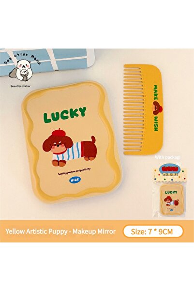 Choice D 1/4 Pcs Cute little mirror, girl's portable mini makeup mirror, fold...