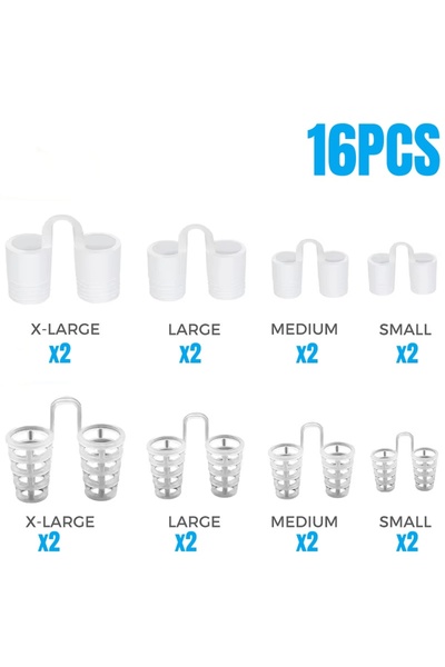 Choice مجموعة من 16 قطعة (مجموعتان، 8 قطع/مجموعة) موسع أنف سيليكون مضاد للشخي...