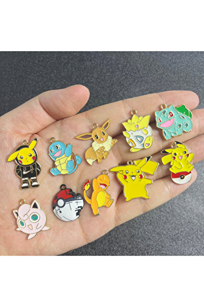 Choice ١٠ قطع من الإكسسوارات: ١٠ قطع من شخصيات بوكيمون بيكاتشو الكرتونية، قلا...