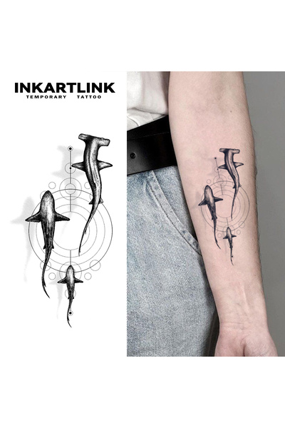 Choice 646-0814L INKARTLINK Jumping Dolphin Tattoo Stickers | Beach Party Wat...