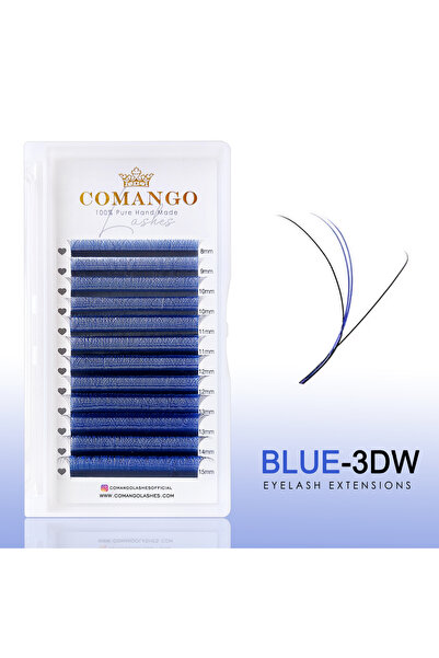 Choice4 مجموعة رموش ثلاثية الأبعاد ملونة، 8-15 مم، 0.07 مم، لون أزرق، 0.07 مم...