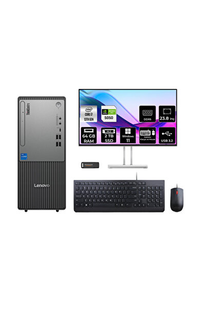 LENOVO ThinkCentre Neo 50T G5 i7 13700 64GB 2TB SSD RTX5050/8GB W11P Masaüstü...