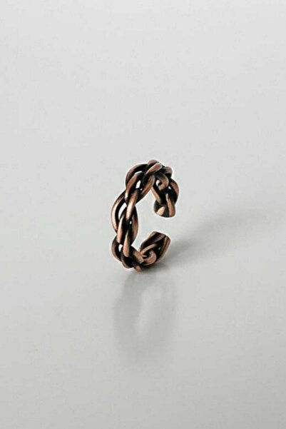 CAPO by Aytaç Yamaç Copper Ring with Antique Chain Detail, Adjustable Model