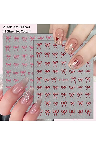 Choice10 SetAC (2 Sheets) 2 to 30 Sheets 3D Bow Nail Art Stickers, Mini Ribbo...
