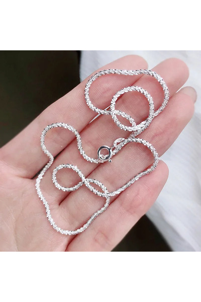 Choice 75CM Necklace 1pc Authentic S925 Sterling Silver Necklace 2mm Sparklin...