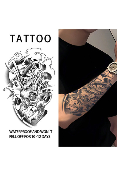 Choice 1pc Descending Tiger Arm Waterproof Temporary Tattoo, Lasting 1-2 Week...