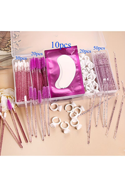 Choice4 A0338-أرجواني، 130 قطعة، منظم غراء وملقط مكياج مع غطاء، مستطيل عمودي،...