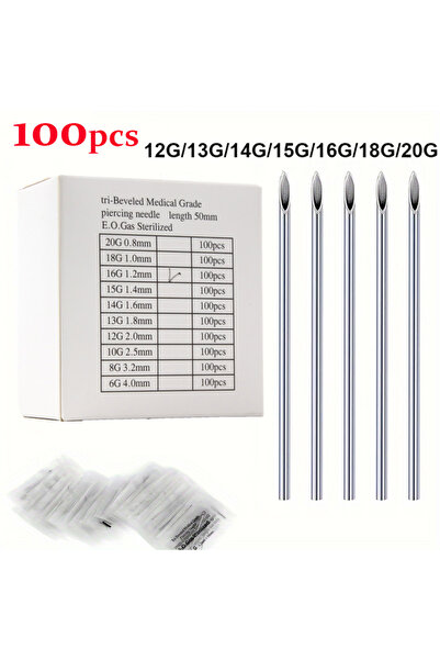 Choice3 100 قطعة من إبر ثقب الجسم والوشم من CJMIO، مقاس 18G (1.0 مم)، 100/200...