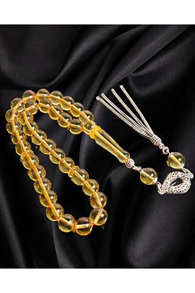 Erbab i Kehribar Certified Baltic Amber Rosary - Silver Tassel Design