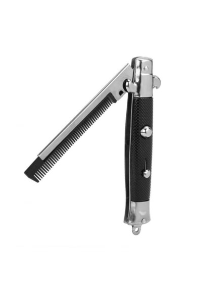 Choice مشط زنبركي قابل للطي أسود اللون، قطعة واحدة، للرجال والنساء، مصنوع يدو...