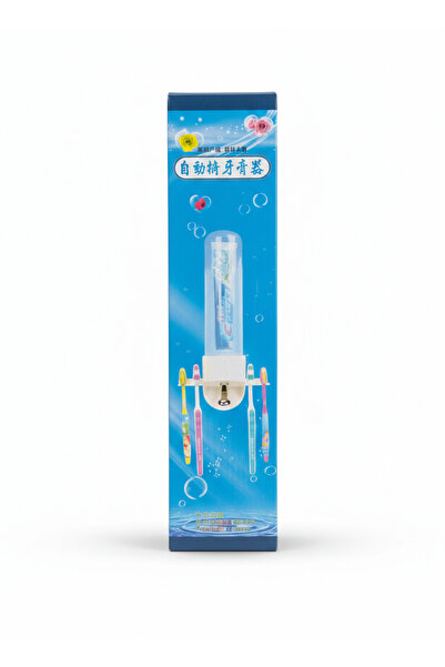 Generic Automatic toothpaste dispenser with hanging base for 5 toothbrushes