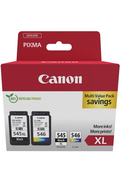 Canon Ink Photo Value Pack PG-545XL/CL-546XL (incl. 50 sheets of 10x15 photo ...