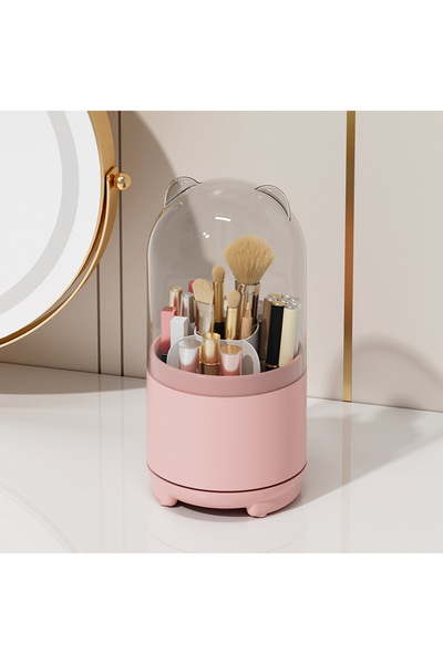 Choice Pink 1pc Rotating Makeup Box, Detachable Box, Transparent Dust-proof P...