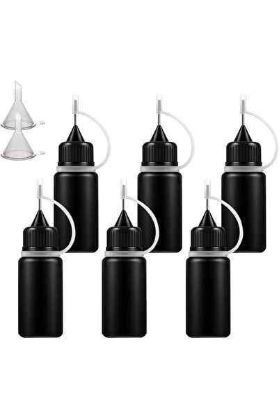Choice زجاجة غراء بلاستيكية سوداء سعة 30 مل، مزودة برأس إبرة فارغ وغطاء أسود ...