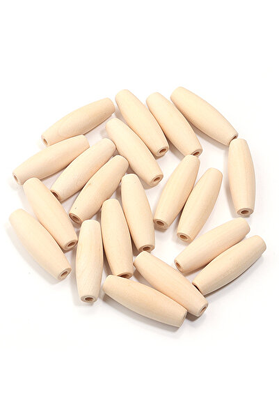 Choice8 خرز خشبي طبيعي بيضاوي الشكل بفتحة كبيرة، مقاس 45×15 مم، 20 قطعة، 20-2...