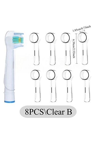 Choice 8 قطع - أغطية فرشاة أسنان شفافة من 2 إلى 8 قطع ملونة مقاومة للغبار، مت...