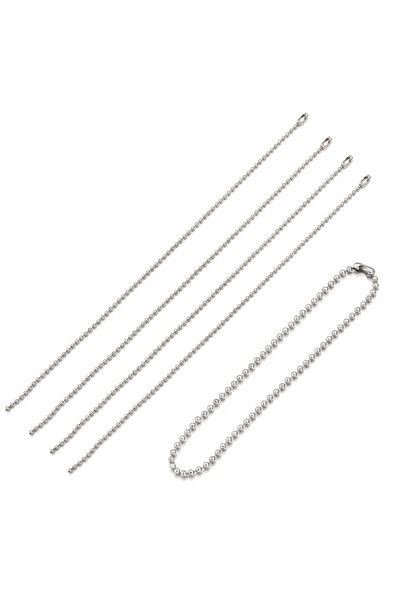 Choice 100 قطعة من سلاسل خرز الروديوم الكروية، مقاس 1.5 مم × 15 سم، بأطوال 8/...