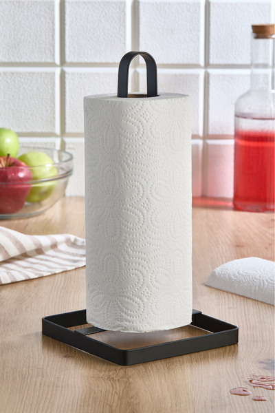 ORSA HOME 981 Black Horse-Shaped Square Design Countertop Vertical Paper Towe...