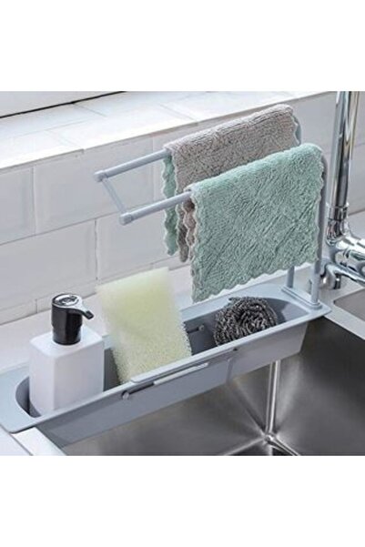 SHOPIENS Organizator extensibil pentru chiuvetă gri 36-50 x 8,5 x 27 cm