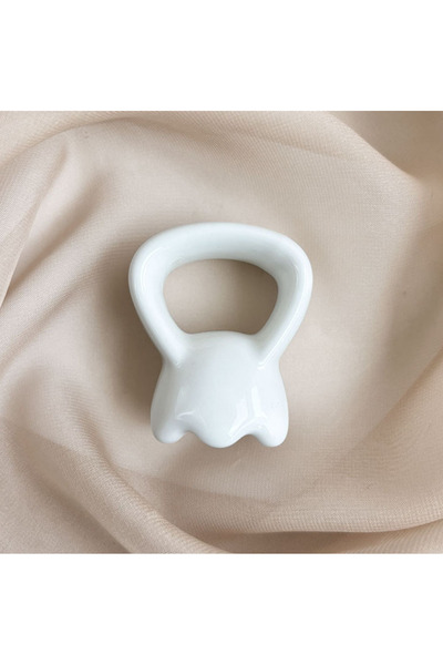 Choice أداة تدليك غوا شا بيضاء حلقية، مصنوعة من السيراميك الطبيعي الفاخر، متع...