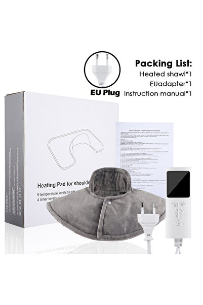 Choice1 وسادة تدفئة للكتف والرقبة، قابس أوروبي، شال كهربائي مُدفأ، لفّ للرقبة...