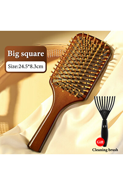 Choice فرشاة تدليك كبيرة مربعة الشكل من خشب الصندل الطبيعي، قطعة واحدة، وسادة...