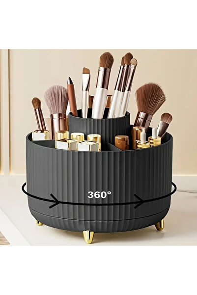 Choice منظم مكياج أسود دوار 360 درجة - قطعة واحدة من البلاستيك لتخزين مستحضرا...