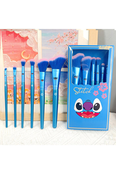 Choice مجموعة فرش مكياج ستيتش الوردية اللطيفة المكونة من 6 قطع، فرشاة مكياج خ...