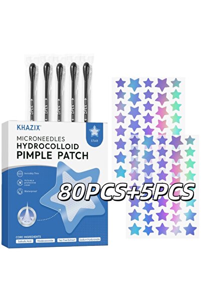 Choice 80 قطعة من لصقات حب الشباب الهيدروكولويدية الملونة على شكل نجمة | مضاد...