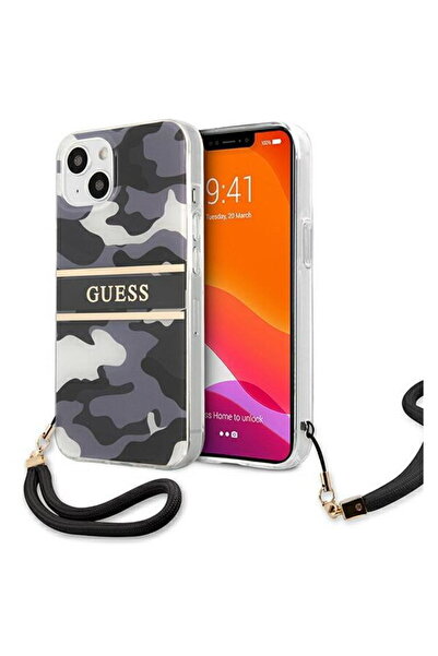 Guess GUHCP13SKCABBK iPhone 13 mini 5.4" black/black hardcase Camo Strap...