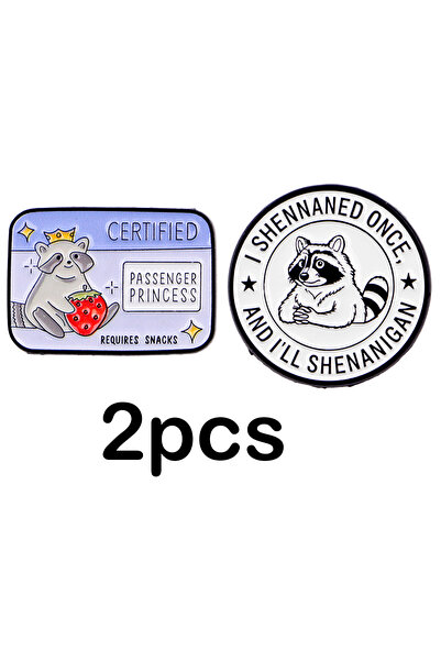 Choice قطعتان من دبابيس الأميرة المينا، دبوس على شكل راكون كرتوني، دبوس للمعط...