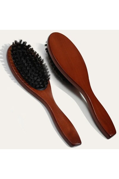 Choice فرشاة شعر طبيعية بشعيرات الخنزير البري، مشط تدليك، فرشاة شعر مضادة للك...