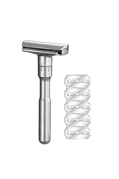 Choice ماكينة حلاقة أمان معدنية فضية اللون مصنوعة بالكامل من سبائك الزنك للرج...