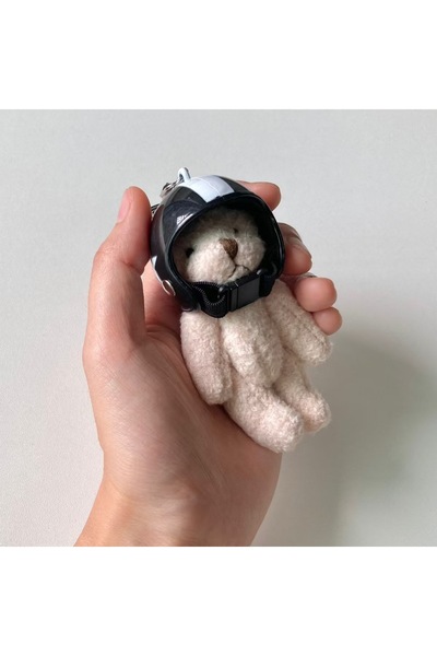 Choice black Lovely Helmeted Bear Charm Keychains Y2K Plush Ornament Pendant ...