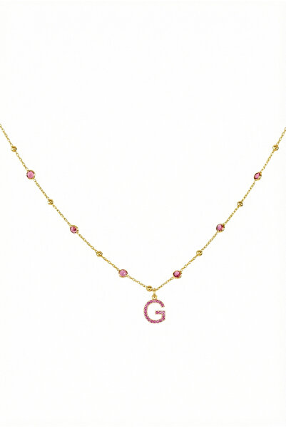 Queen Silver Jewelry 925 ayar gümüş. ruby zirkon taşlı (fuşya) ,toplu zincirl...