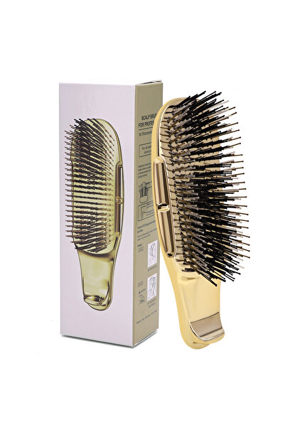 Choice مشط تعشيق احترافي من جولد صالون، مشط تدليك ناعم، مشط فاخر مطلي بالكهرب...