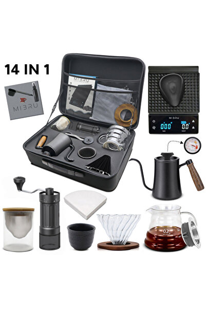 MIBRU 14-Piece V60 Pour Over Coffee Set – Complete Home & Outdoor Brewing Kit
