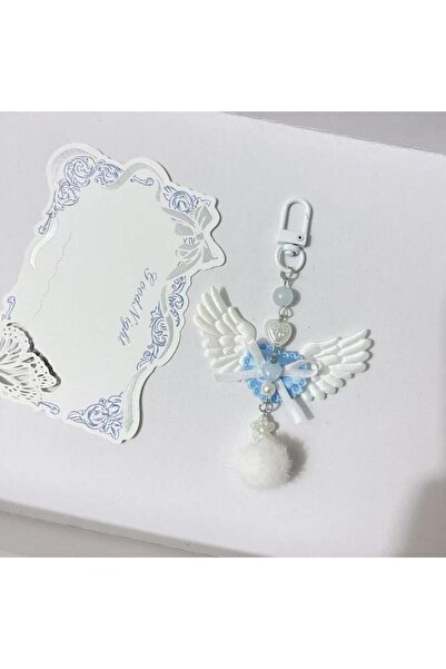 Choice 1Pcs A1 【MAX-22】Sweet Cute Wings Love Key Pendant Keychain Y2K Angel W...