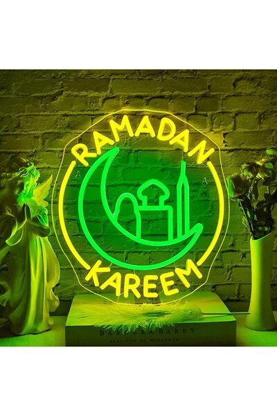 Slasa Ramadan Kareem Neon Sign 35×22.5 cm with 6mm Acrylic Base LED Wall Light