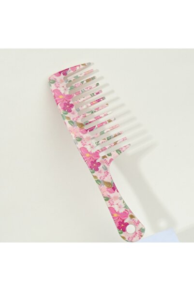 Choice مشط شعر وردي واسع الأسنان، قطعة واحدة - مانع للتشابك، سهل الفك، مقبض ب...