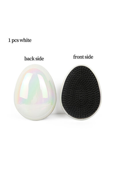 Choice مشط غسيل شعر أبيض دائري الشكل يشبه بيضة النجوم، فرشاة تدليك فروة الرأس...