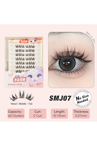 Choice3 SMJ07 Yelix﻿ رموش عنقودية ذاتية اللصق، رموش عين القطة، وصلات رموش يمك...