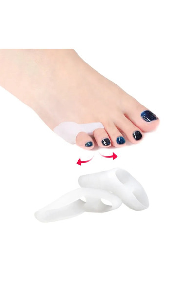 Choice واقي إصبع القدم الصغير C632-أبيض، قطعتان، مصحح إبهام القدم لتخفيف آلام...