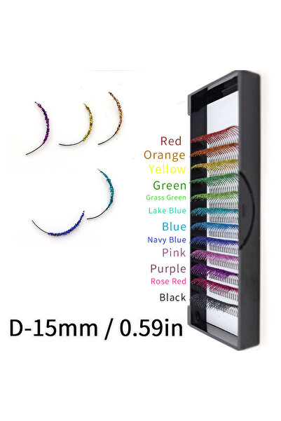 Choice5 رموش صناعية لامعة بألوان قوس قزح، مقاس 13 مم، سمك 0.07 مم، مناسبة للح...