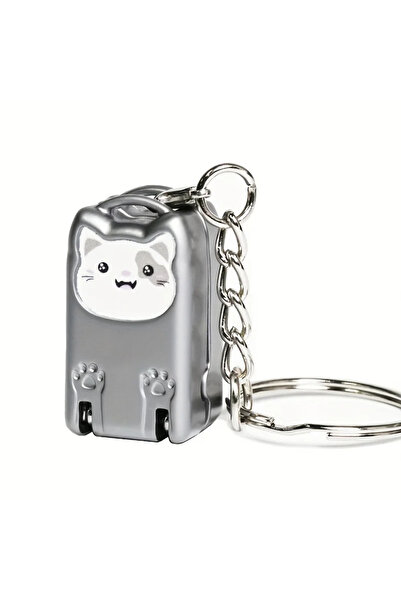 Choice Silver Adorable Kitten Keychain Rotary Nail Clipper – Foldable Stainle...